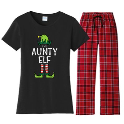 Aunty Elf Xmas Matching Christmas For Family Aunt Women's Flannel Pajama Set