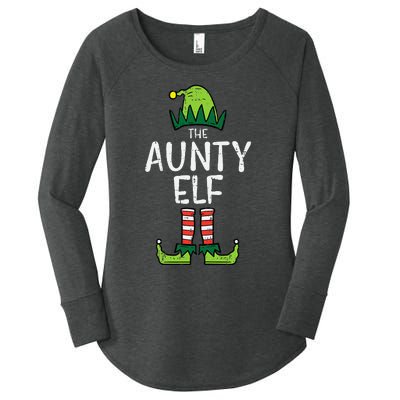 Aunty Elf Xmas Matching Christmas For Family Aunt Women's Perfect Tri Tunic Long Sleeve Shirt