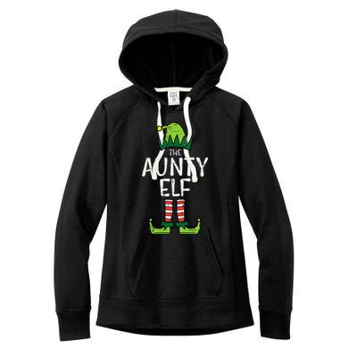 Aunty Elf Xmas Matching Christmas For Family Aunt Women's Fleece Hoodie