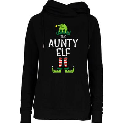 Aunty Elf Xmas Matching Christmas For Family Aunt Womens Funnel Neck Pullover Hood