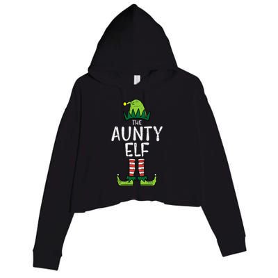 Aunty Elf Xmas Matching Christmas For Family Aunt Crop Fleece Hoodie