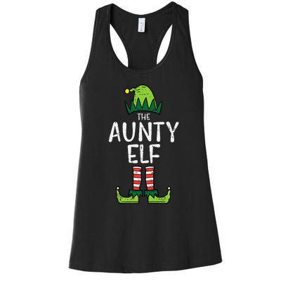 Aunty Elf Xmas Matching Christmas For Family Aunt Women's Racerback Tank