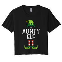 Aunty Elf Xmas Matching Christmas For Family Aunt Women's Crop Top Tee