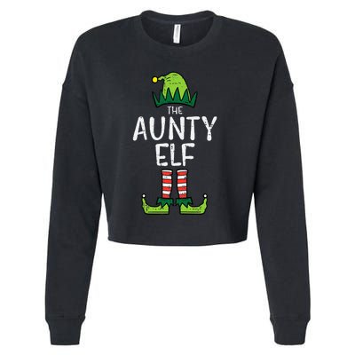 Aunty Elf Xmas Matching Christmas For Family Aunt Cropped Pullover Crew