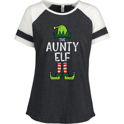 Aunty Elf Xmas Matching Christmas For Family Aunt Enza Ladies Jersey Colorblock Tee