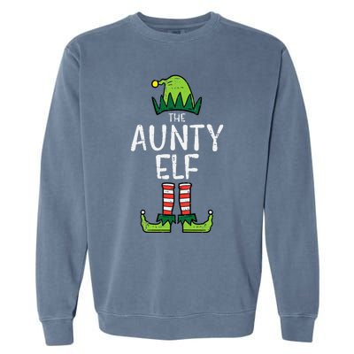 Aunty Elf Xmas Matching Christmas For Family Aunt Garment-Dyed Sweatshirt