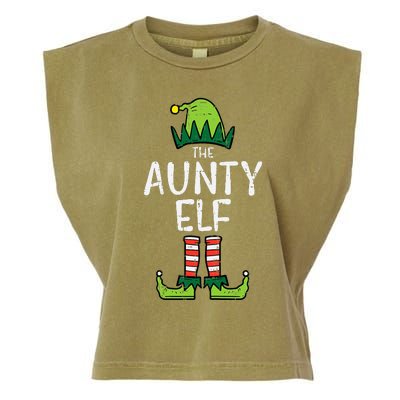 Aunty Elf Xmas Matching Christmas For Family Aunt Garment-Dyed Women's Muscle Tee