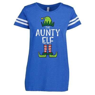 Aunty Elf Xmas Matching Christmas For Family Aunt Enza Ladies Jersey Football T-Shirt