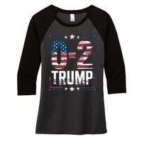 American Flag 02 Trump 2024 Women's Tri-Blend 3/4-Sleeve Raglan Shirt