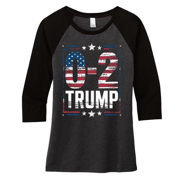 American Flag 02 Trump 2024 Women's Tri-Blend 3/4-Sleeve Raglan Shirt