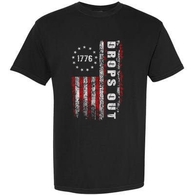 American Flag 1776 Joe Biden Drops Out 2024 Garment-Dyed Heavyweight T-Shirt