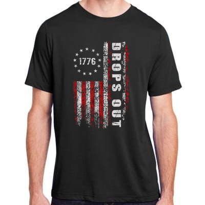 American Flag 1776 Joe Biden Drops Out 2024 Adult ChromaSoft Performance T-Shirt