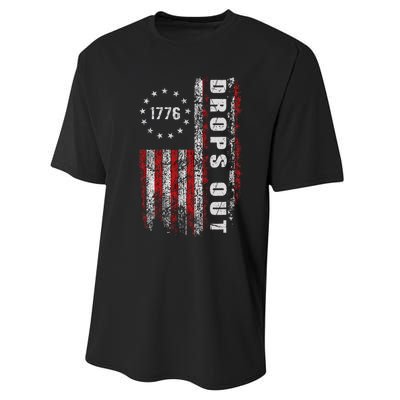 American Flag 1776 Joe Biden Drops Out 2024 Performance Sprint T-Shirt