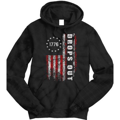 American Flag 1776 Joe Biden Drops Out 2024 Tie Dye Hoodie