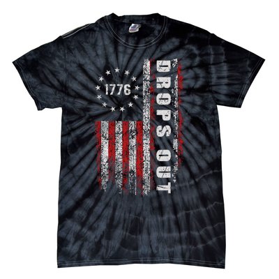 American Flag 1776 Joe Biden Drops Out 2024 Tie-Dye T-Shirt