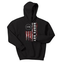 American Flag 1776 Joe Biden Drops Out 2024 Kids Hoodie