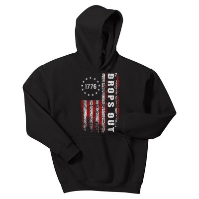 American Flag 1776 Joe Biden Drops Out 2024 Kids Hoodie