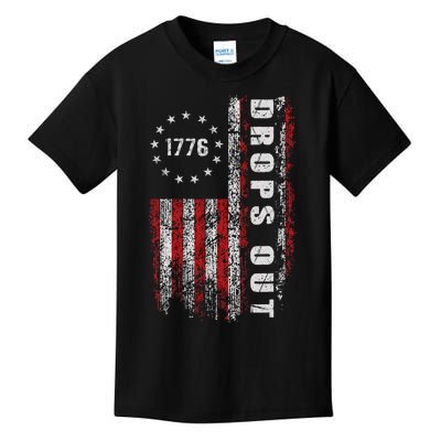 American Flag 1776 Joe Biden Drops Out 2024 Kids T-Shirt