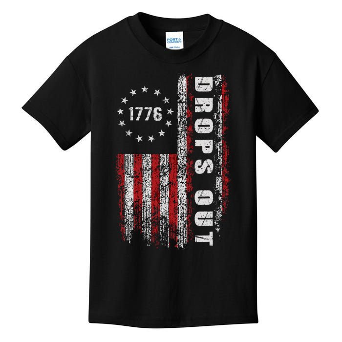 American Flag 1776 Joe Biden Drops Out 2024 Kids T-Shirt