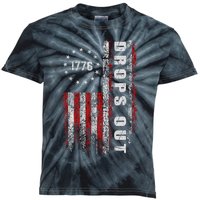 American Flag 1776 Joe Biden Drops Out 2024 Kids Tie-Dye T-Shirt