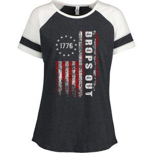 American Flag 1776 Joe Biden Drops Out 2024 Enza Ladies Jersey Colorblock Tee