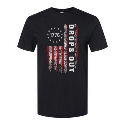 American Flag 1776 Joe Biden Drops Out 2024 Softstyle® CVC T-Shirt