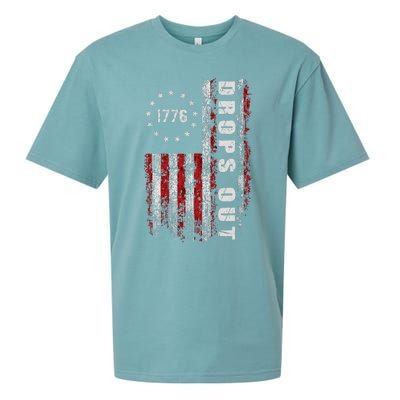 American Flag 1776 Joe Biden Drops Out 2024 Sueded Cloud Jersey T-Shirt