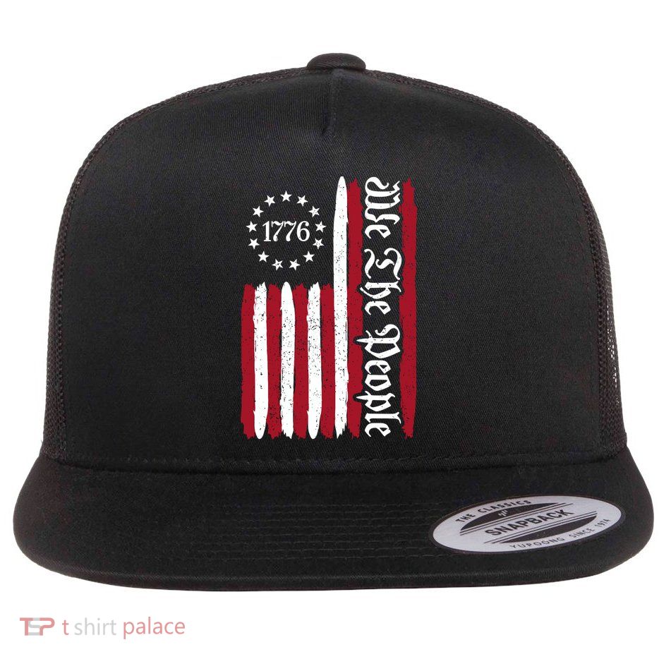 American Flag 1776 We The People Founding Fathers Constitution Flatbill Hat
