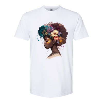 Afropunk Flowers 1619 Juneteenth African Afro Hair Melanin Softstyle® CVC T-Shirt