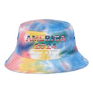 America Flag 2024 |Trump Is Back Tie Dye Newport Bucket Hat