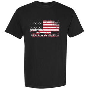 American Flag 4th of July Chicken Horse Cow Pig Farm Gift Garment-Dyed Heavyweight T-Shirt