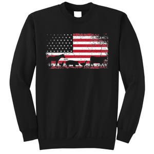 American Flag 4th of July Chicken Horse Cow Pig Farm Gift Sweatshirt