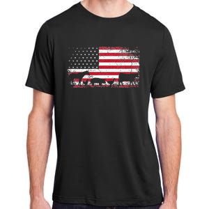 American Flag 4th of July Chicken Horse Cow Pig Farm Gift Adult ChromaSoft Performance T-Shirt