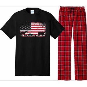 American Flag 4th of July Chicken Horse Cow Pig Farm Gift Pajama Set