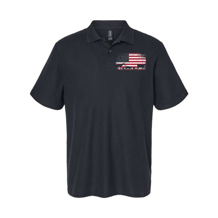 American Flag 4th of July Chicken Horse Cow Pig Farm Gift Softstyle Adult Sport Polo