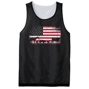 American Flag 4th of July Chicken Horse Cow Pig Farm Gift Mesh Reversible Basketball Jersey Tank