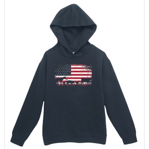 American Flag 4th of July Chicken Horse Cow Pig Farm Gift Urban Pullover Hoodie