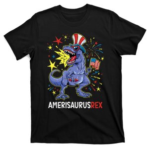 American Flag 4th Of July T Rex Dinosaur Amerisaurus Rex Boy T-Shirt