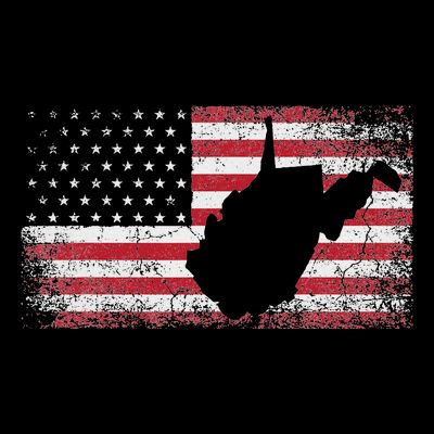American Flag 4th Of July West Virginia Wv Vintage T-Shirt
