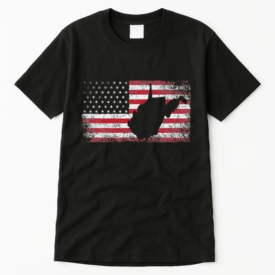American Flag 4th Of July West Virginia Wv Vintage Tall T-Shirt