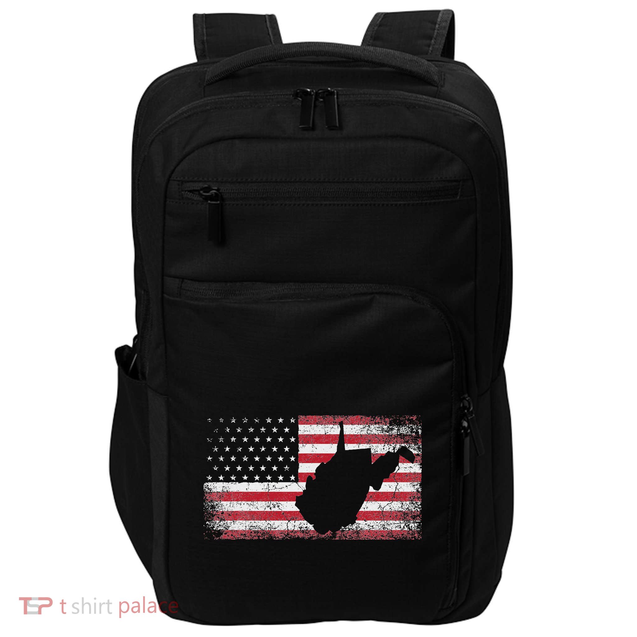 American Flag 4th Of July West Virginia Wv Vintage Impact Tech Backpack