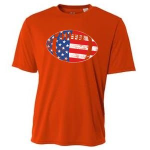 American Football 4th July Usa Flag Patriotic Gift Cooling Performance Crew T-Shirt