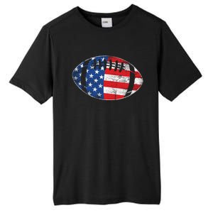 American Football 4th July Usa Flag Patriotic Gift Tall Fusion ChromaSoft Performance T-Shirt