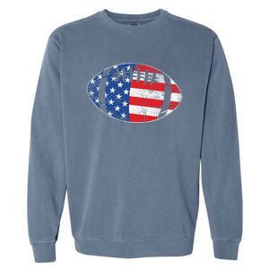 American Football 4th July Usa Flag Patriotic Gift Garment-Dyed Sweatshirt