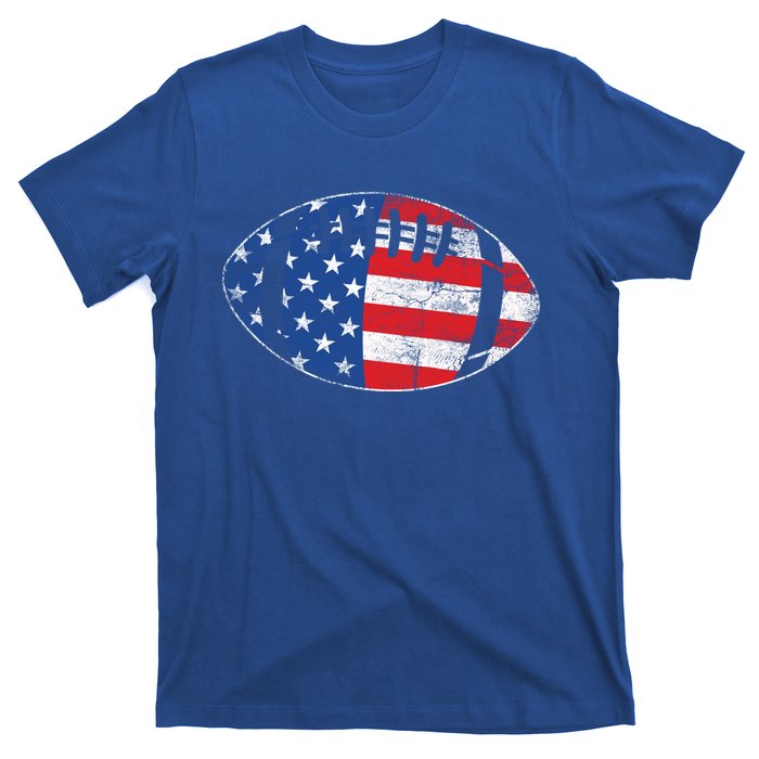 American Football 4th July Usa Flag Patriotic Gift T-Shirt