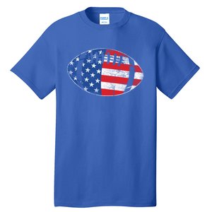 American Football 4th July Usa Flag Patriotic Gift Tall T-Shirt