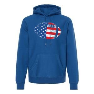 American Football 4th July Usa Flag Patriotic Gift Premium Hoodie