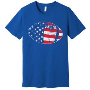 American Football 4th July Usa Flag Patriotic Gift Premium T-Shirt