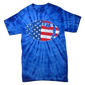 American Football 4th July Usa Flag Patriotic Gift Tie-Dye T-Shirt