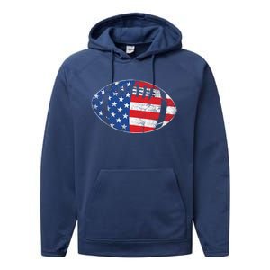 American Football 4th July Usa Flag Patriotic Gift Performance Fleece Hoodie